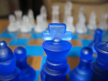 Azul, Ajedrez, Rey, Juego, Tablero