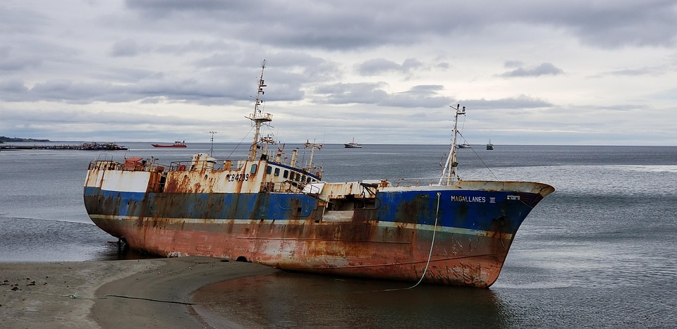 Navio, Naufrágio, Praia, Enferrujado, Areia, Costa