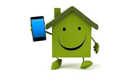 Cartoon, 3D, House, Green, Cell Phone