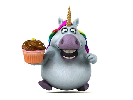Cartoon, 3D, Animal, Cupcake, Unicorn