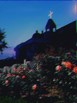 Rose, Church, Rose Flower, Glitch