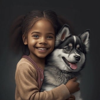 Girl, Husky, Portrait