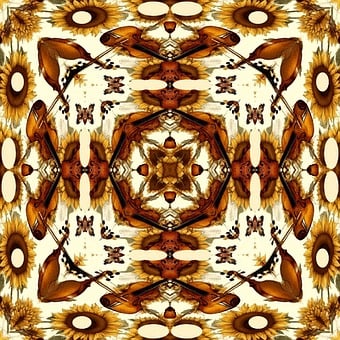 Kaleidoscope, Mosaic, Symmetry, Orange