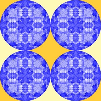 Kaleidoscope, Blue, Yellow, Pattern