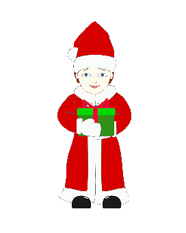 Santa, Kid, Christmas, Present