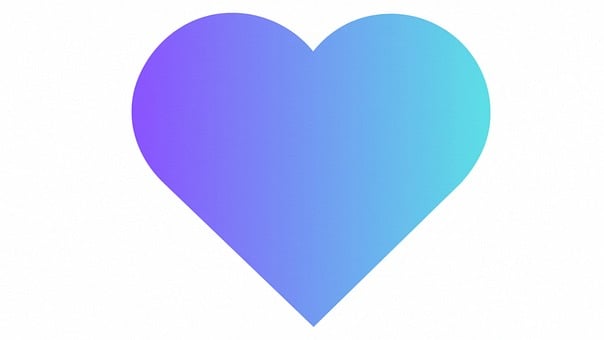 Heart, Love, Romantic, Blue, Gradient
