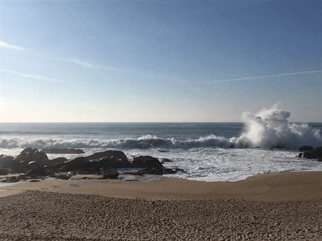 海滩 波浪 岩石海岸 - Pixabay 上的免费 GIF 动图