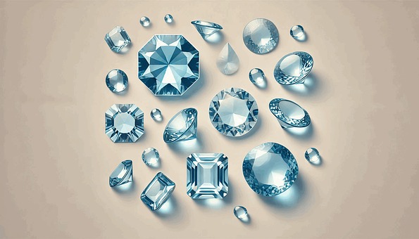 Blå Topas, Ædelsten, Krystal, Mineral