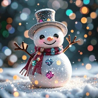 Snowman, Christmas, Winter, Ki-Generated