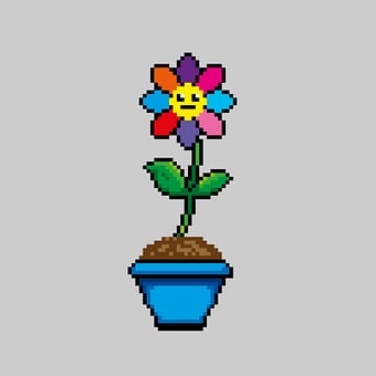 animated pixel flower