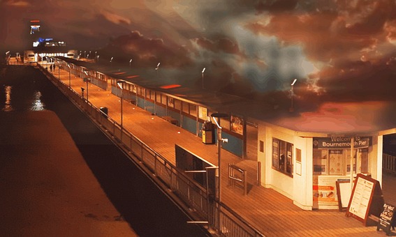 Pier, Dock, Nightime, Drifting, Moody