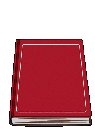 Animated book that opens and closes with blank white pages inside.