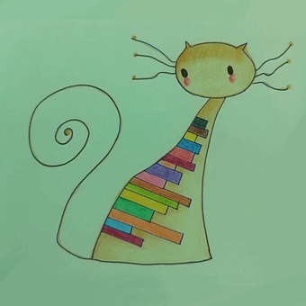Gato, Gatito, Dibujos Animados, Vistoso