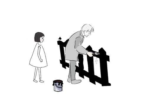 Paint, Paint Bucket, Fence, Grandfather