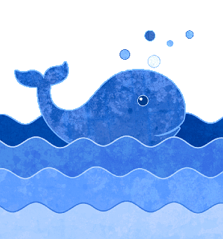 Whale, Mammal, Sea, Ocean, Blue, Swim, Waves, Bubbles, Paper