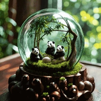 Pandas in der Glaskugel