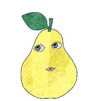 Pear, Fruit, Yellow, Cute, Cartoon