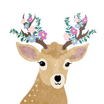 Deer, Elk, Fawn, Animal, Forest, Cute, Antlers, Flowers