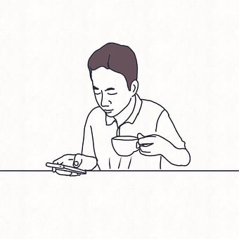 Koffie, Drankje, Mannelijk, Smartphone