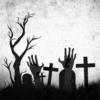 Graveyard, Cemetery, Grave, Halloween, Hands, Zombie, Scary