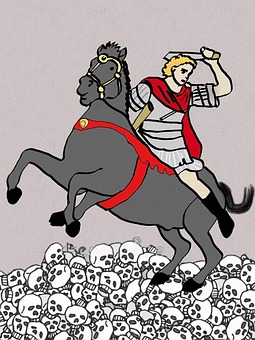 Eroberung, Pferd, Schwert, Schädel, Tod