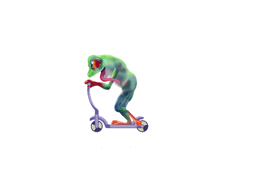 Frog, Fun, Comedy, Scooter, Scoot, Ride