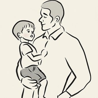 Father And Son, Affection, Holding