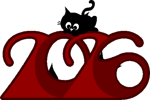 New Year, 2026, Festivity, Holyday, Red, Cat, Kitten. You like my kittens characters? Go see the black kittens collection on my profile. You'll find them in many cute situations.