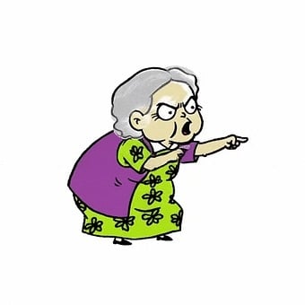 Scold, Angry, Finger, Old, Grandmother