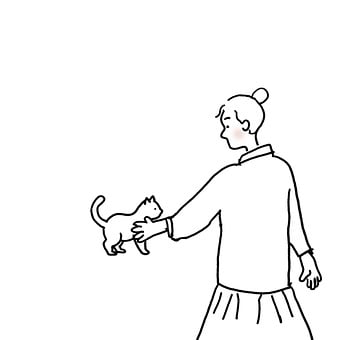Katze, Berühren, Haustiere, Mädchen