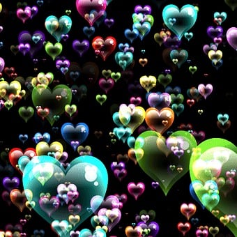 Rainbow, Bubble, Hearts, Love, Romance