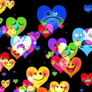 Emoji, Hearts, Funny, Cartoon, Faces