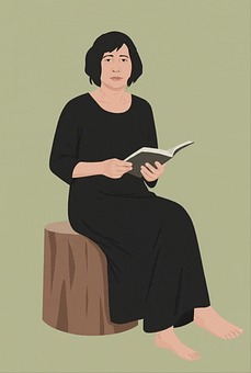 Reading Book, Casual, Quiet, Woman