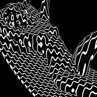 Frau, 3D, Linien, Zickzack, Karosserie