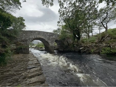 Stone Bridge, Arch, River, Water, Rapids