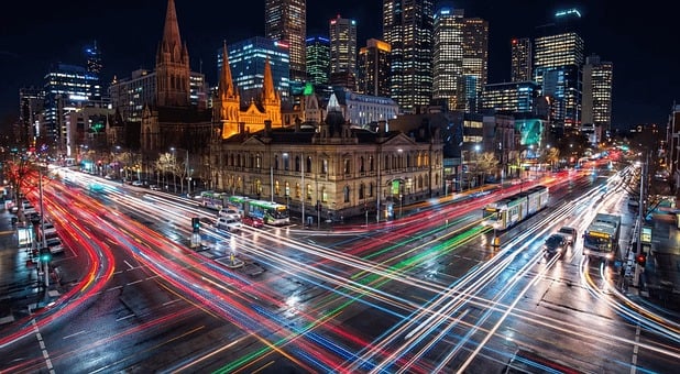 Road, Landscape, Urban, City, Night