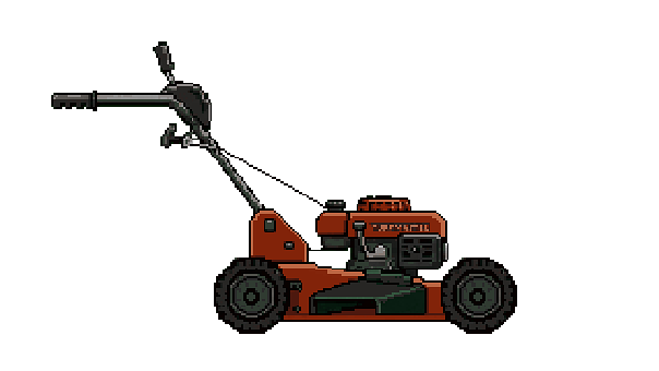 Lawnmower, Pixel Art, Gardening, Gif