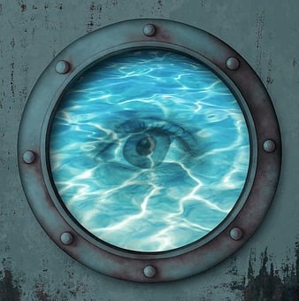 Eye, Blink, Looking, Sea, Underwater