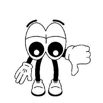 Thumbs Down, Reject, Big Eyes, Cartoon