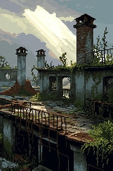 Industriel, Pixel Kunst, Fabrik