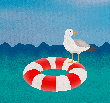 Seagull, Sea, Waves, Ocean, Beach, Summer, Floaty, Swim Ring