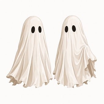 Ghost, Halloween, Cute, Cartoon, White