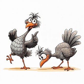 Cartoon, Birds, Funny, Whimsical