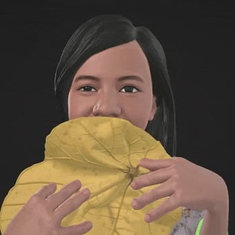 Shy, Girl, Asian, Laugh, Generated Ai