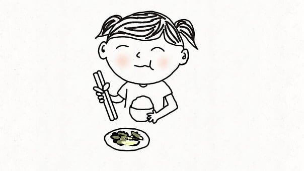 Dining, Child, Vegetable, Chopsticks