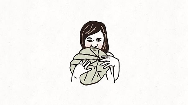 Girl, Leaf, Cover Face, Shy, Asian