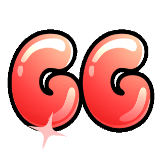 320x320px red themed GG text popping, looped animated GIF. Best for emote upload on Discord, Twitch, Kick or related streaming platforms.