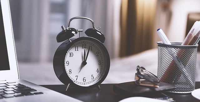 Clock on a desk