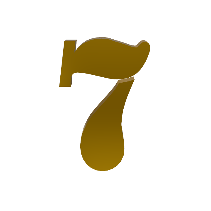 Sette, Numero, 7, Cifra, Oro, Contano