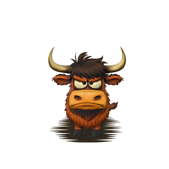 Angry Bull Cartoon, Mad Cow Illustration